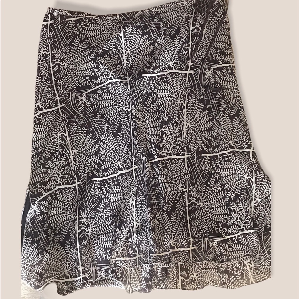 Studio M brown/beige asymmetrical SILK SKIRT LARGE